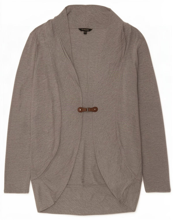 Suéter cardigã feminino Longline Massimo Dutti Reino Unido 12 cinza médio