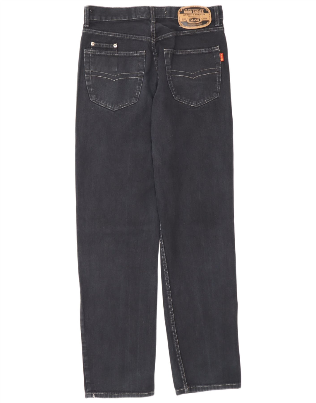 Mash Jean droit homme IT 46 Small W32 L32 bleu marine coton