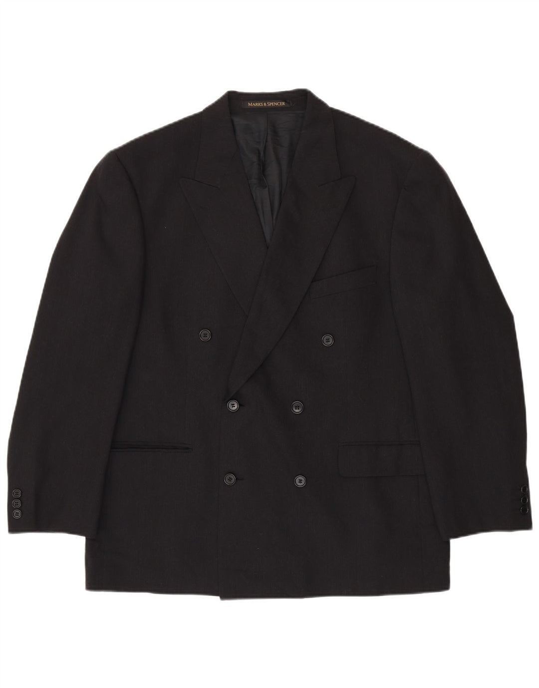 Jaqueta blazer masculina Marks & Spencer com peito duplo Reino Unido 42 grande cinza