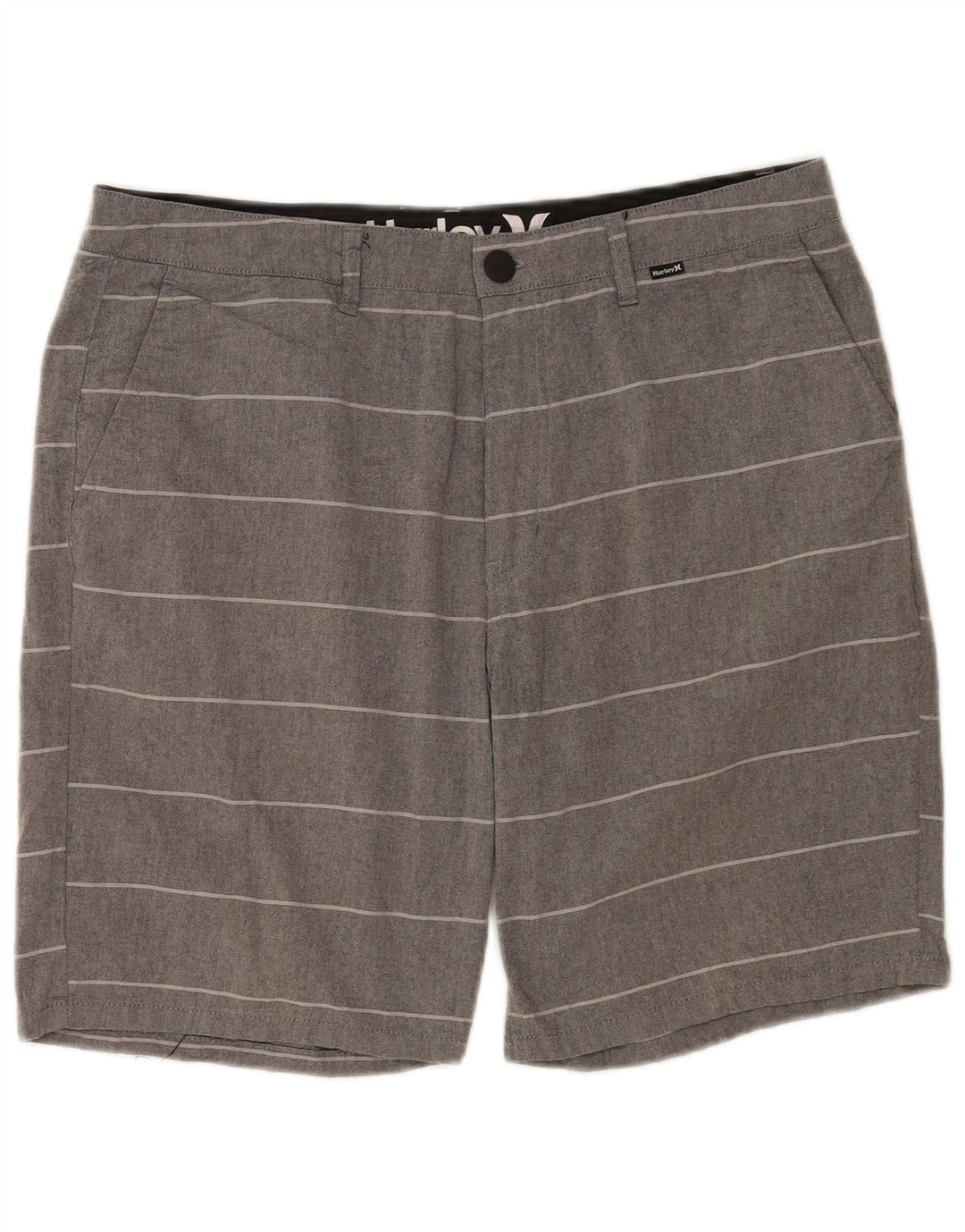 Pantaloncini chino da uomo Hurley W32 in cotone a righe grigio medio