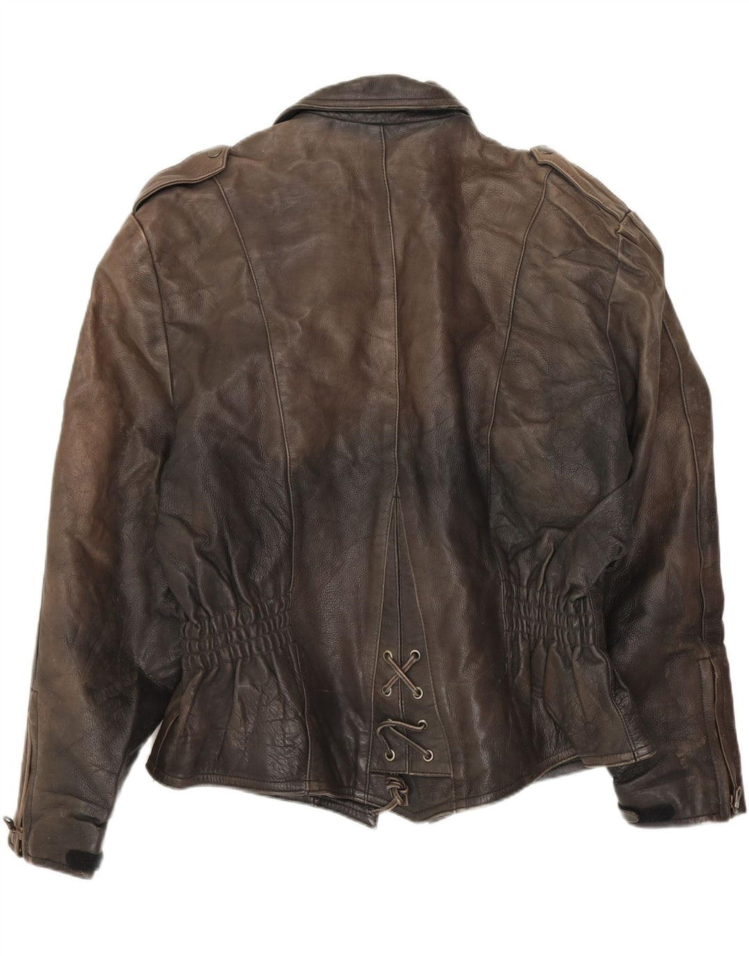 Belo Womens Oversized Leather Biker Jacket EU 40 Medium Black