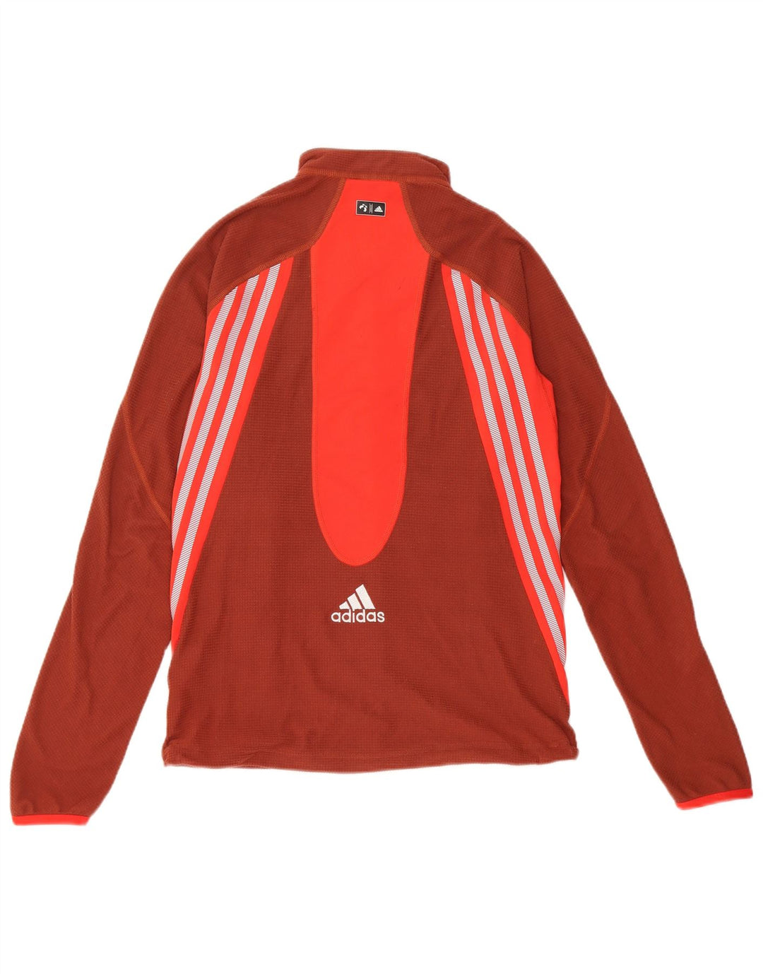 Adidas Womens Tracksuit Top Jacket UK 12 Medium Brown Colourblock Polyester