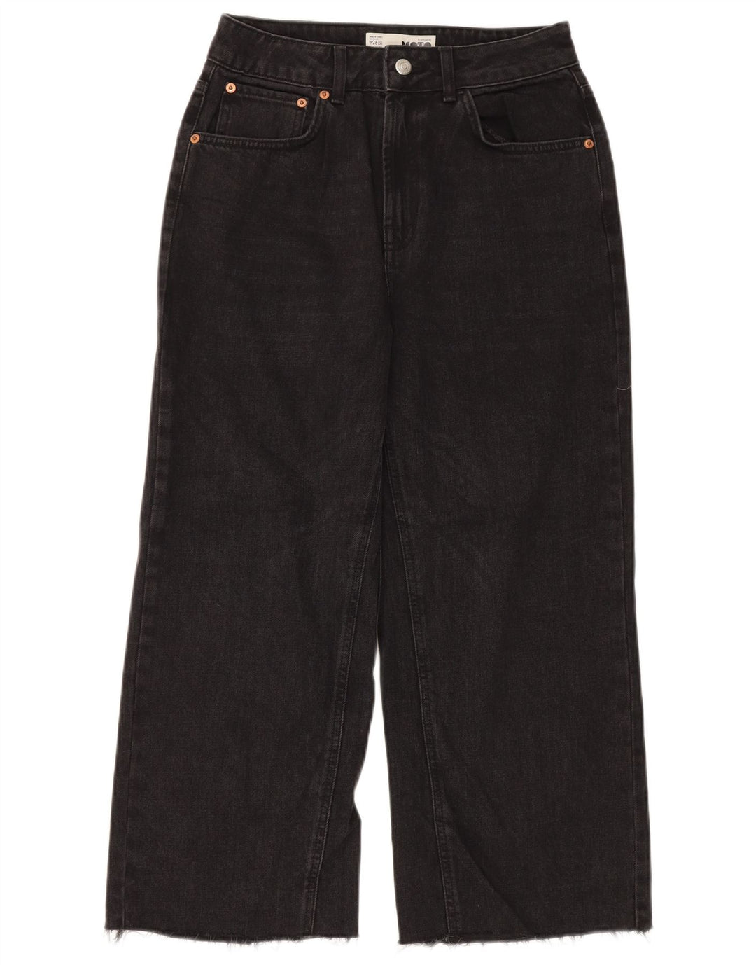 TOPSHOP Womens Wide Leg Jeans W28 L23 Black Polyester
