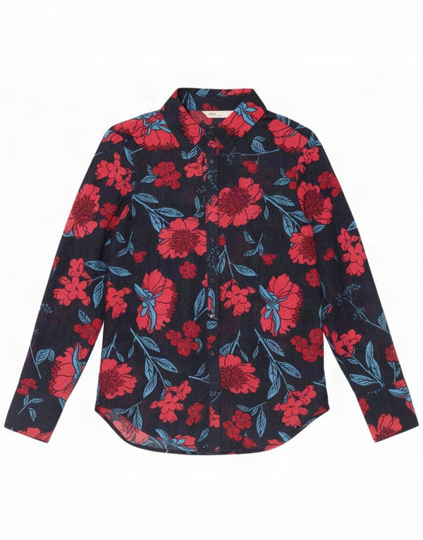Camicetta trasparente da donna Zara UK 6 XS poliestere floreale blu navy