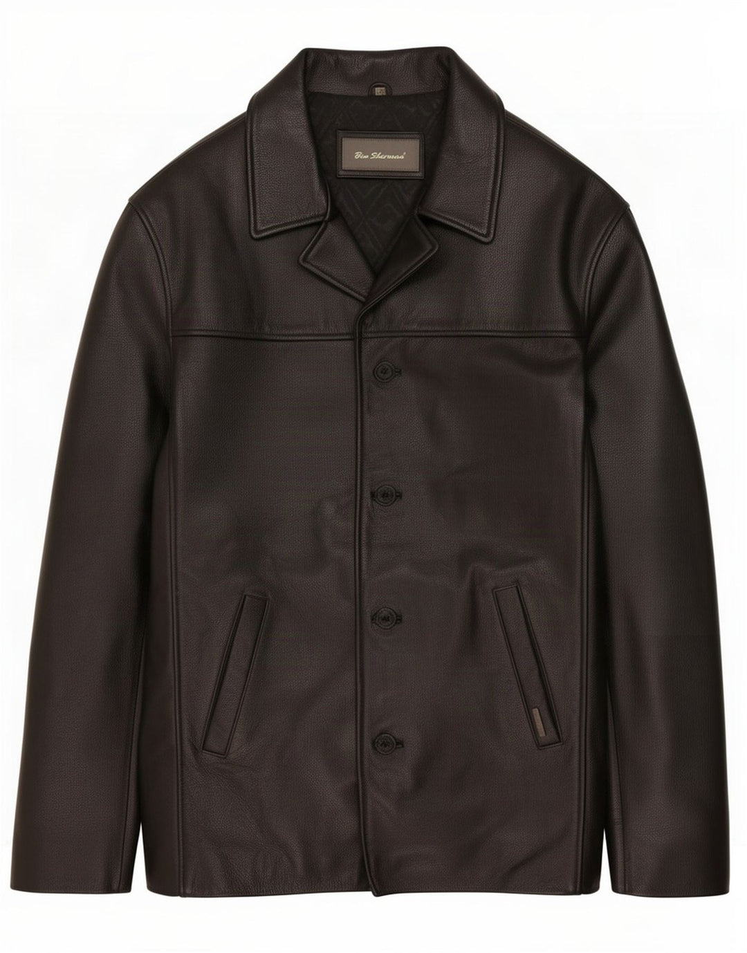 Ben Sherman Veste en cuir pour homme UK 40 Large Noir