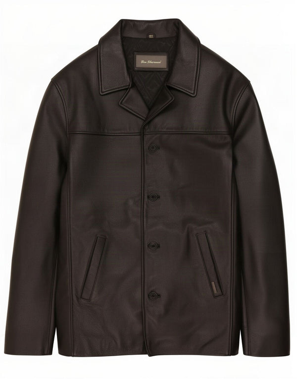 Ben Sherman Veste en cuir pour homme UK 40 Large Noir