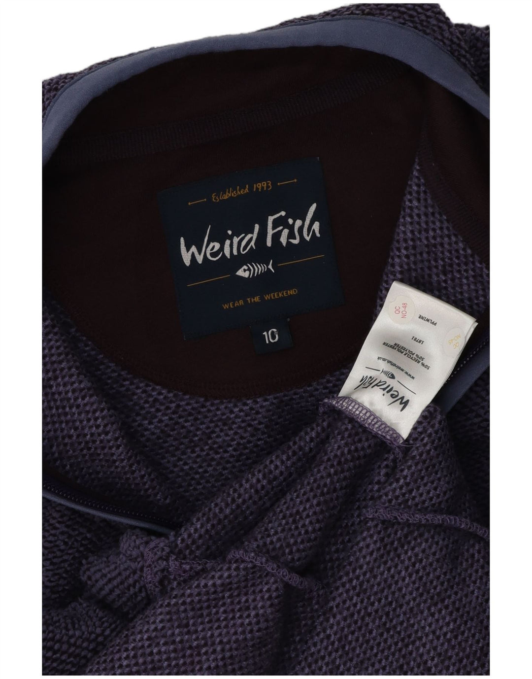 WEIRD FISH Womens Oversized Tracksuit Top Jacket UK 10 Small  Purple