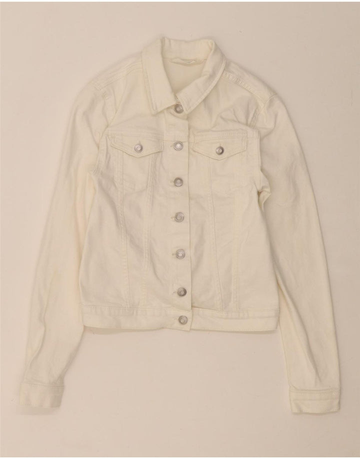 H&M Girls Crop Denim Jacket 13-14 Years White Cotton Vintage H&M and Second-Hand H&M from Messina Hembry 
