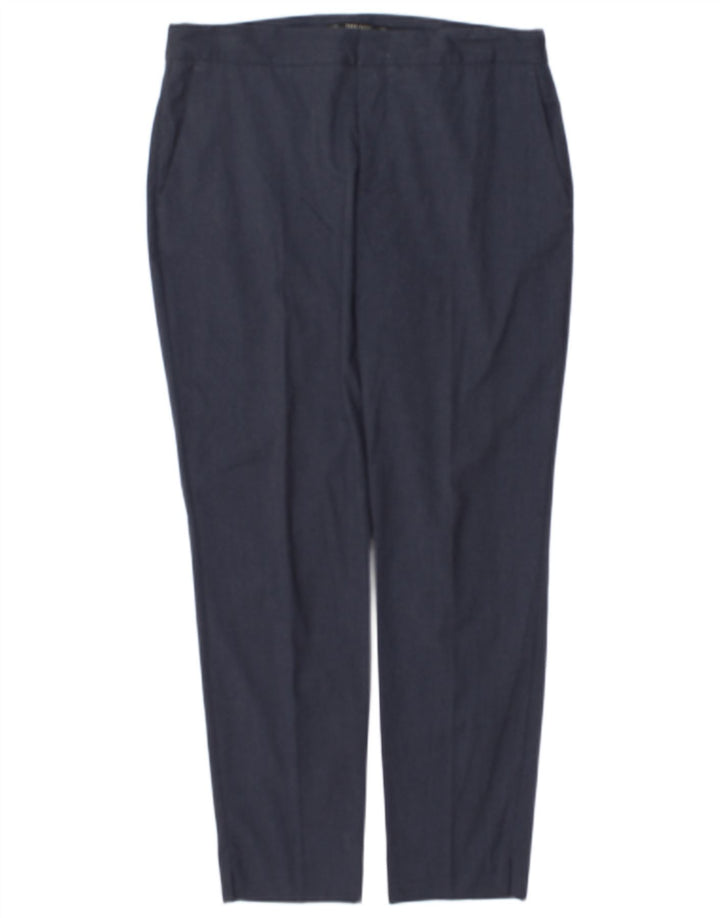 Zara Womens Slim Suit Trousers EU 38 Small W28 L28 Navy Blue Polyester