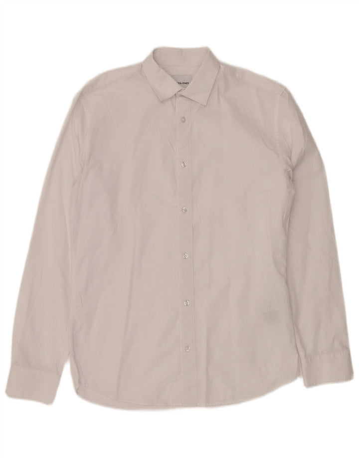 JACK & JONES Mens Shirt Small White Cotton