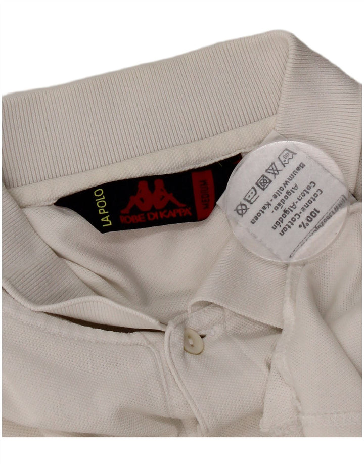 Kappa Mens Polo Shirt Medium White Cotton