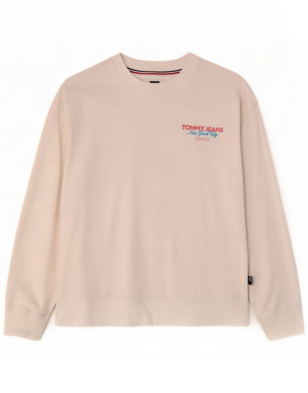 Tommy Hilfiger Женский свитер с рисунком UK 14 Средний белый хлопок