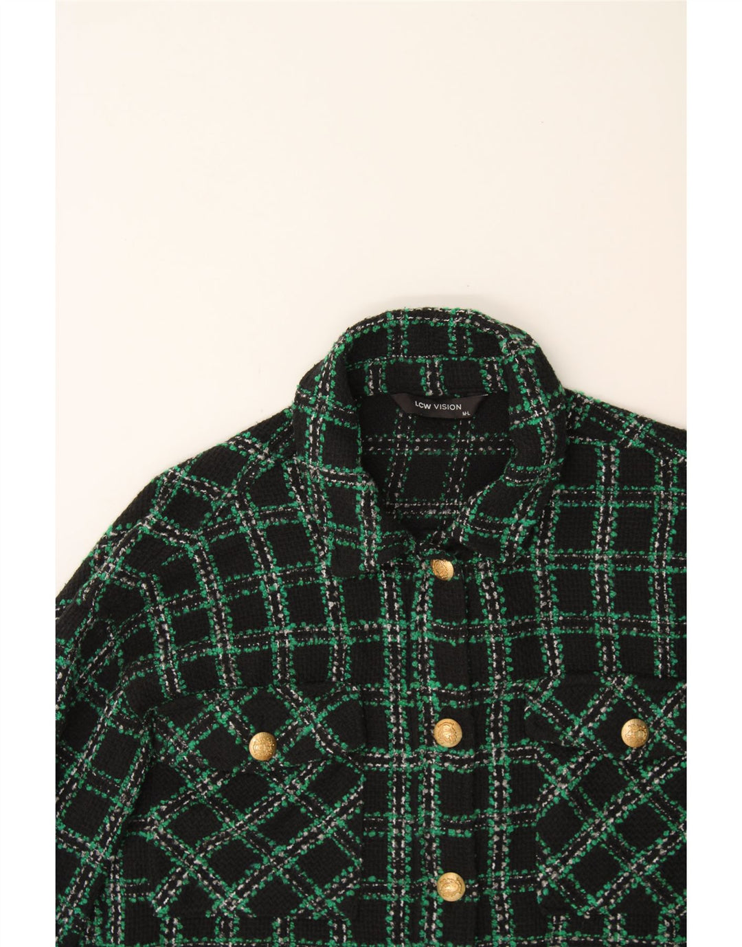 LCW VISION Mens Flannel Shirt Medium Black Check Polyester Vintage LCW Vision and Second-Hand LCW Vision from Messina Hembry 