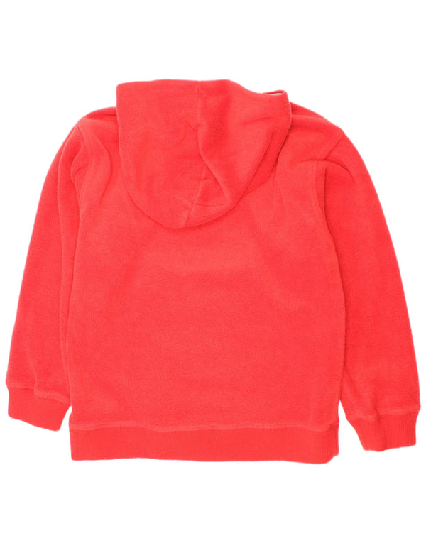 Quiksilver Boys Graphic Hooded Fleece Jumper 9-10 Years Red Polyester