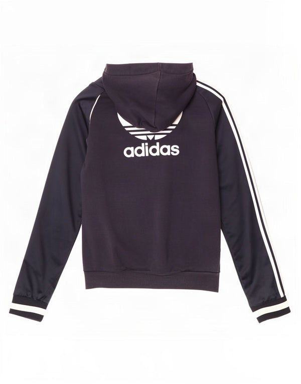 Adidas Damen-Trainingsanzug mit Kapuze, Top-Jacke, UK 10, Größe S, Marineblau, Polyester