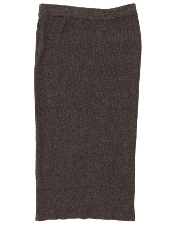 Zara damestrikket lige nederdel Medium W28 Grå viskose