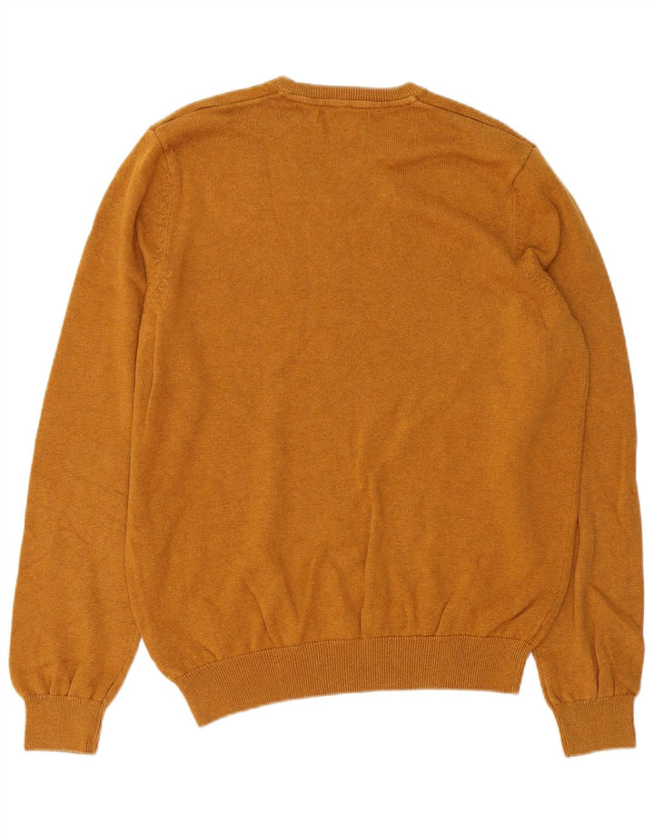 Maglione da uomo con scollo a V Marks & Spencer in cotone marrone medio