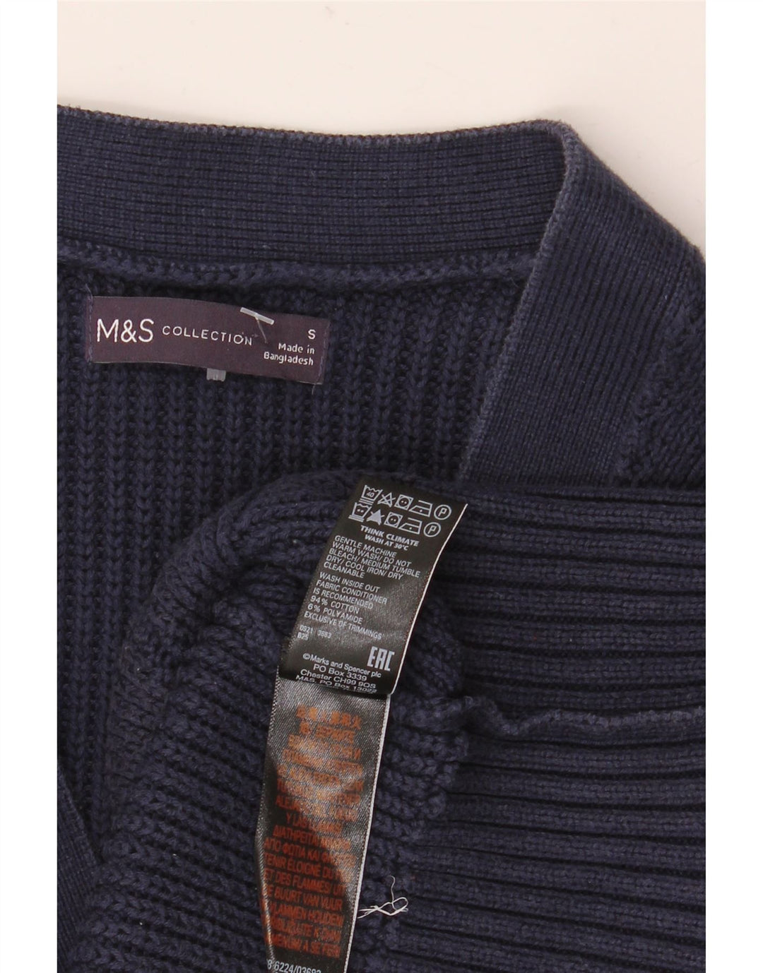 Marks & Spencer Damen-Strickjacke in Übergröße, Gr. 10, Größe S, Marineblau