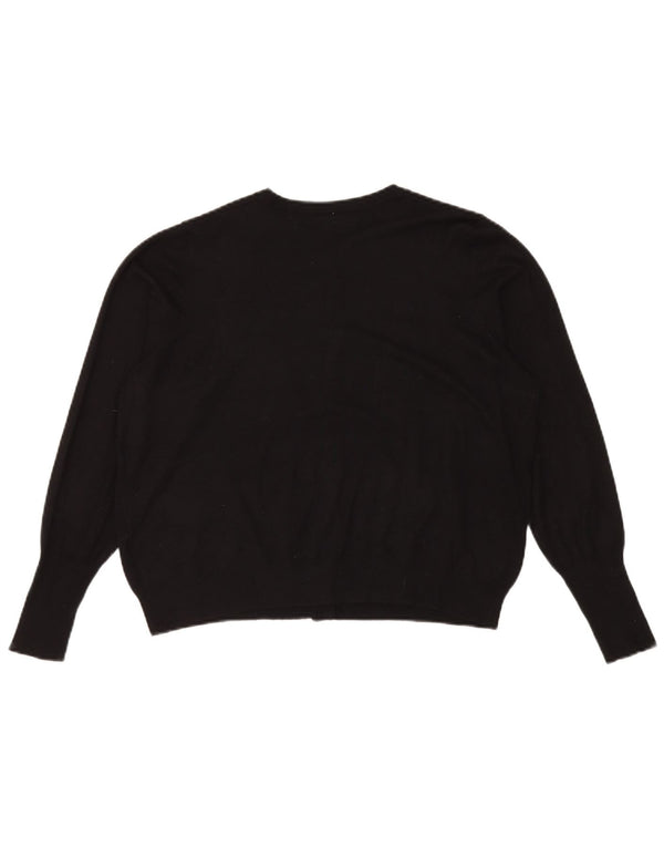 Marks & Spencer Damen Crop Cardigan Pullover UK 18 XL Schwarze Viskose