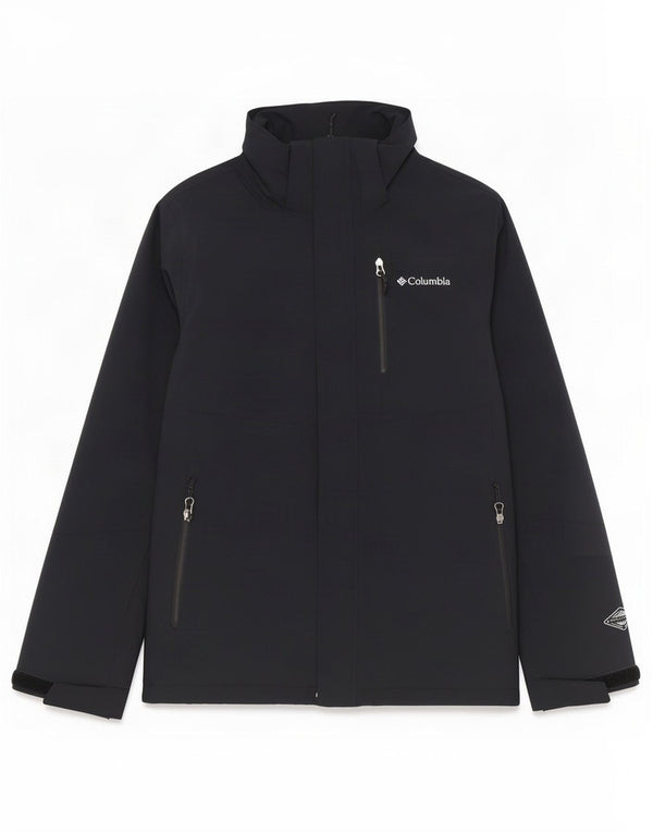 Columbia Mens Interchange Rain Jacket UK 38 Médio Preto Nylon
