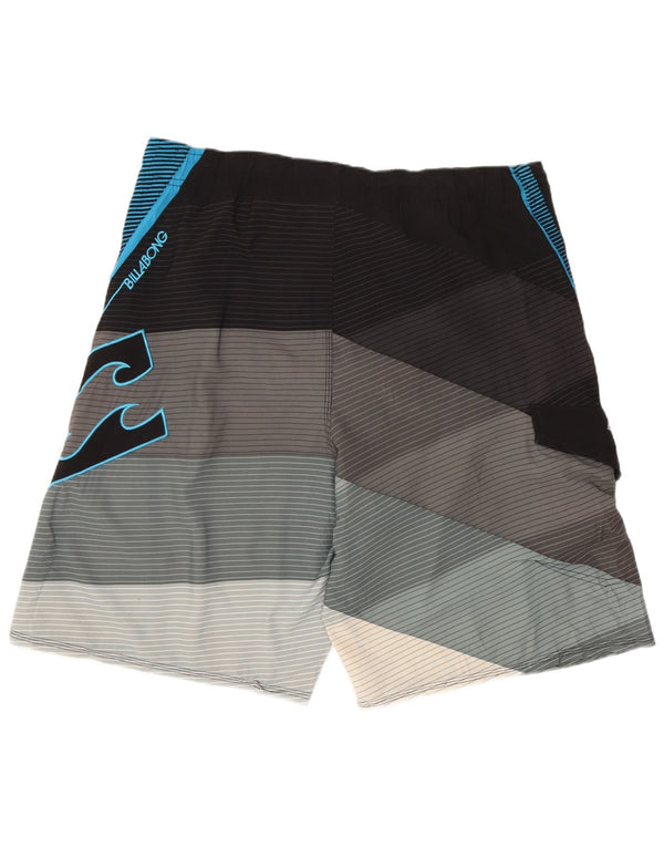 Billabong Mens Graphic Swimming Shorts Medium  Black Geometric Polyester