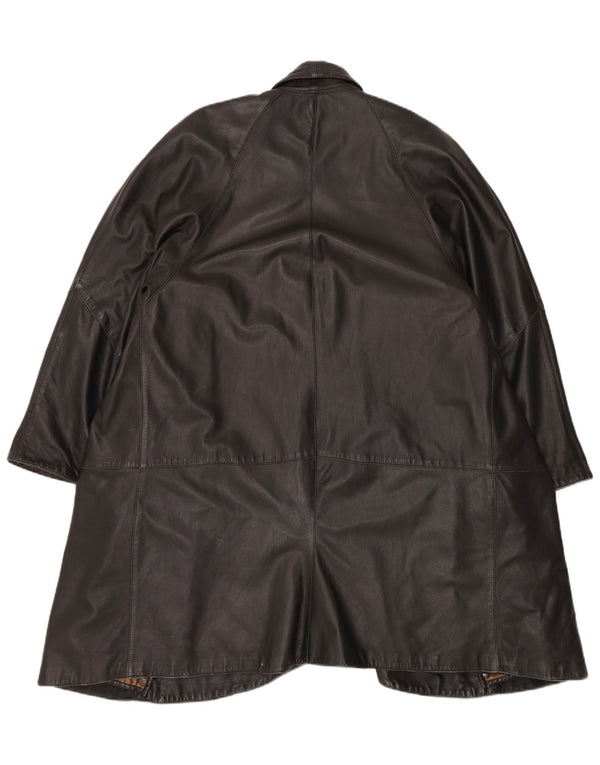 Vintage Womens Loose Fit Leather Jacket UK 16 Large Black