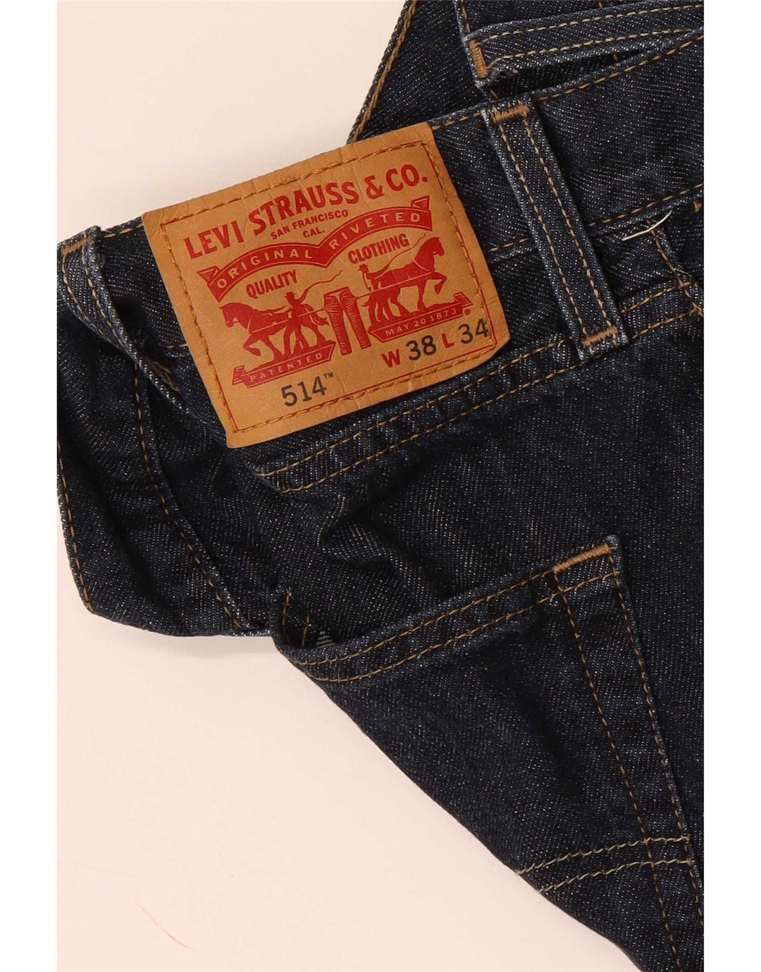 Levi's Mens 514 Straight Jeans W38 L34 Navy Blue