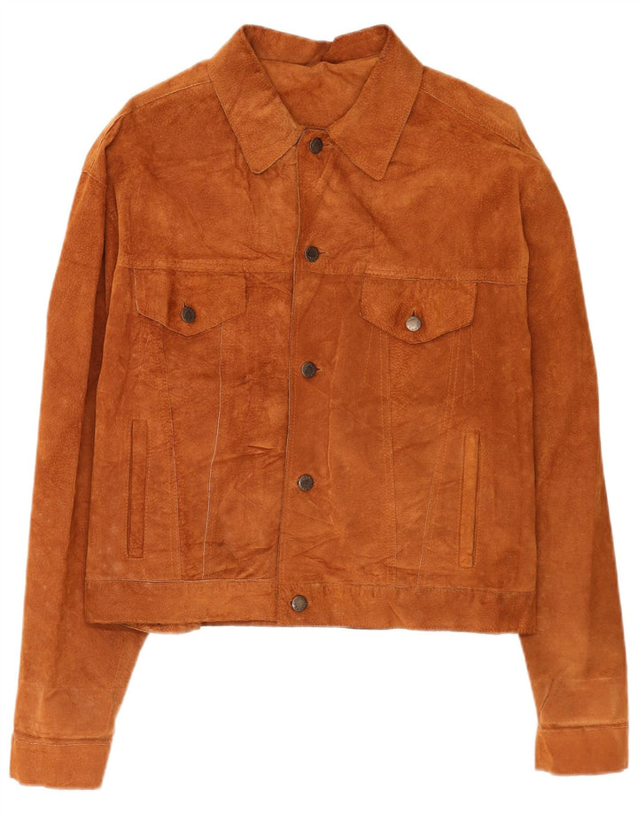Jaqueta bomber masculina de camurça Conbipel IT 48 couro marrom médio clássico