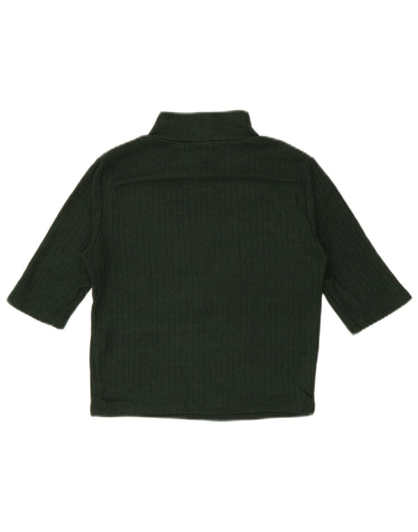 Zara Γυναικείο T-Shirt T-Shirt Top UK 8 Small Green Viscose