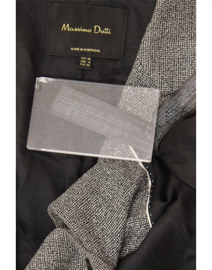 Massimo Dutti Womens Waistcoat EU 38 Small Grey Wool