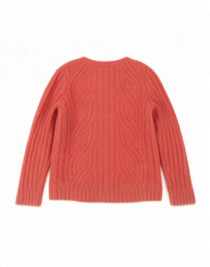 Marks & Spencer Womens V-Neck Jumper Sweater UK 12 Medium Pink Polyester