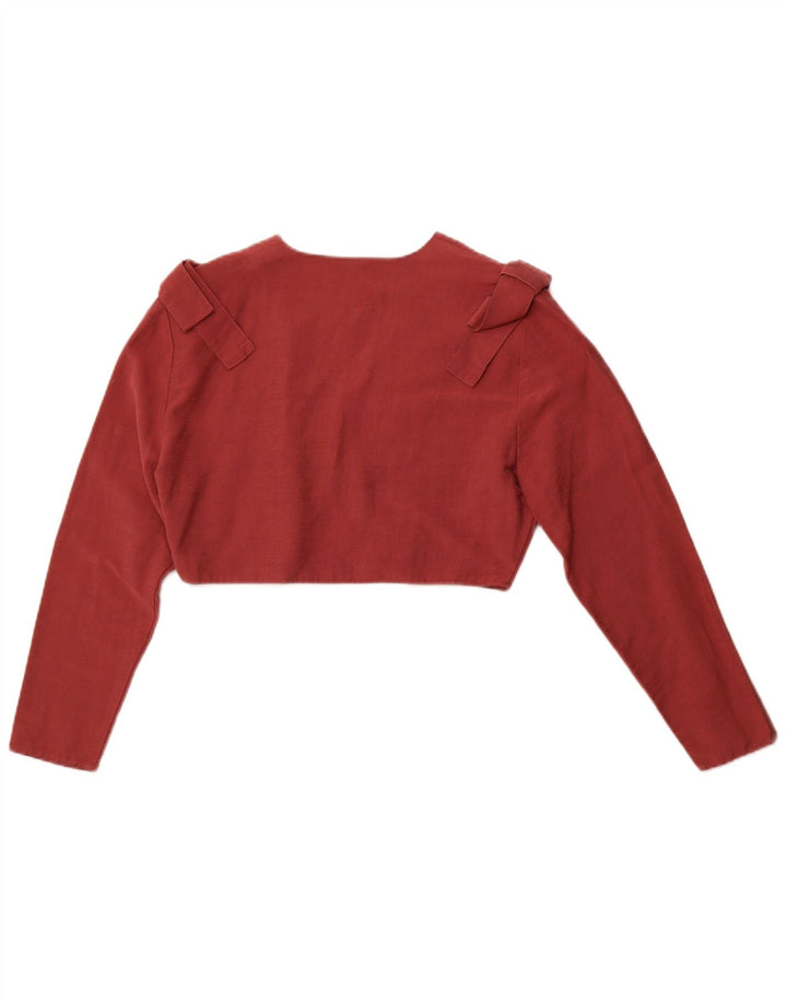 VINTAGE Womens Crop Top EU 38/40 Medium Pink Viscose