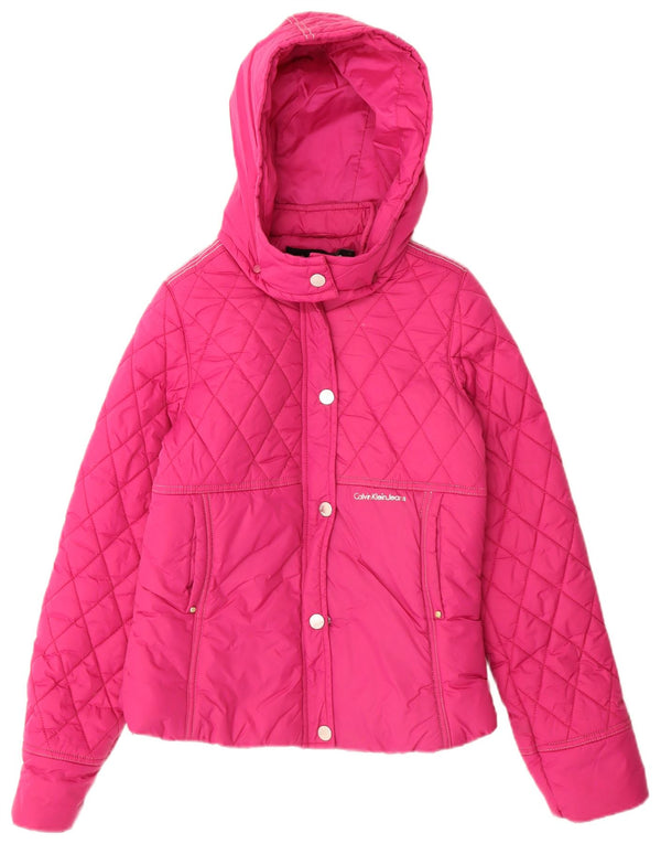 Calvin Klein Jeans Piger Polstret hættejakke 13-14 år Pink Geometrisk