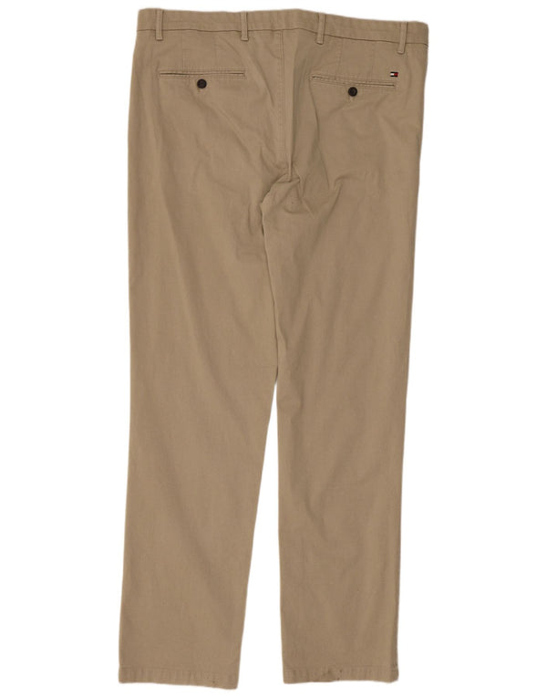 Pantaloni chino dritti Denton da uomo Tommy Hilfiger W36 L32 in cotone beige