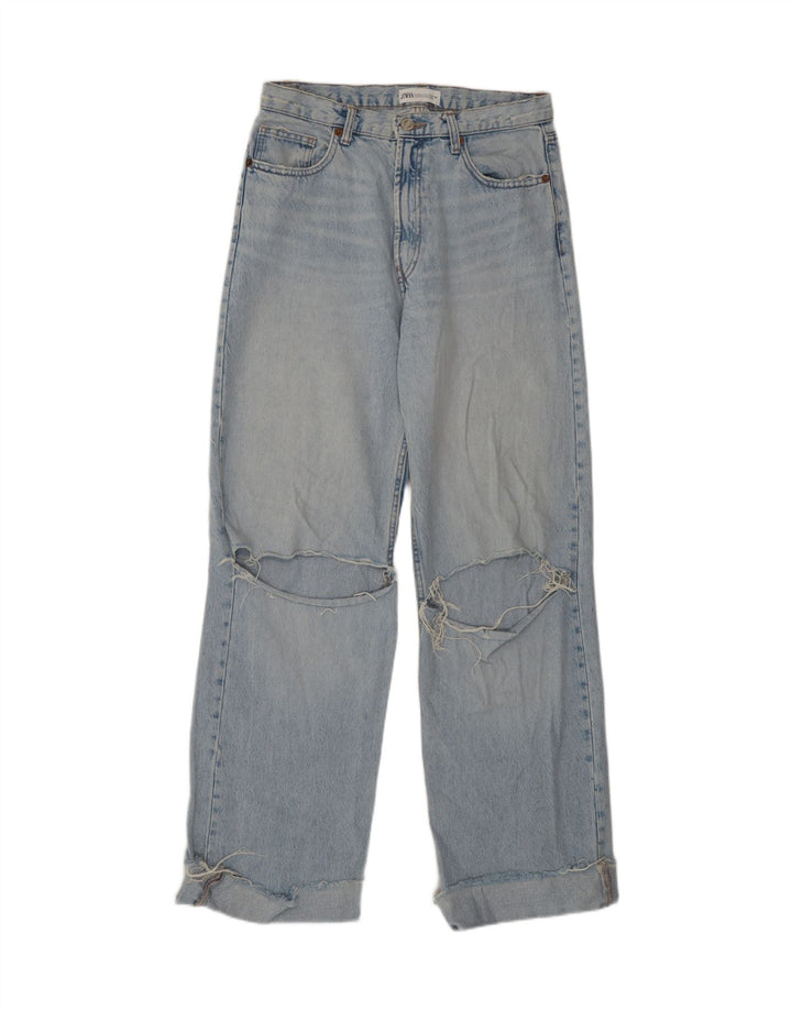 Zara Womens Distressed High Waist Jeans EU 40 Medium W30 L31 Blue