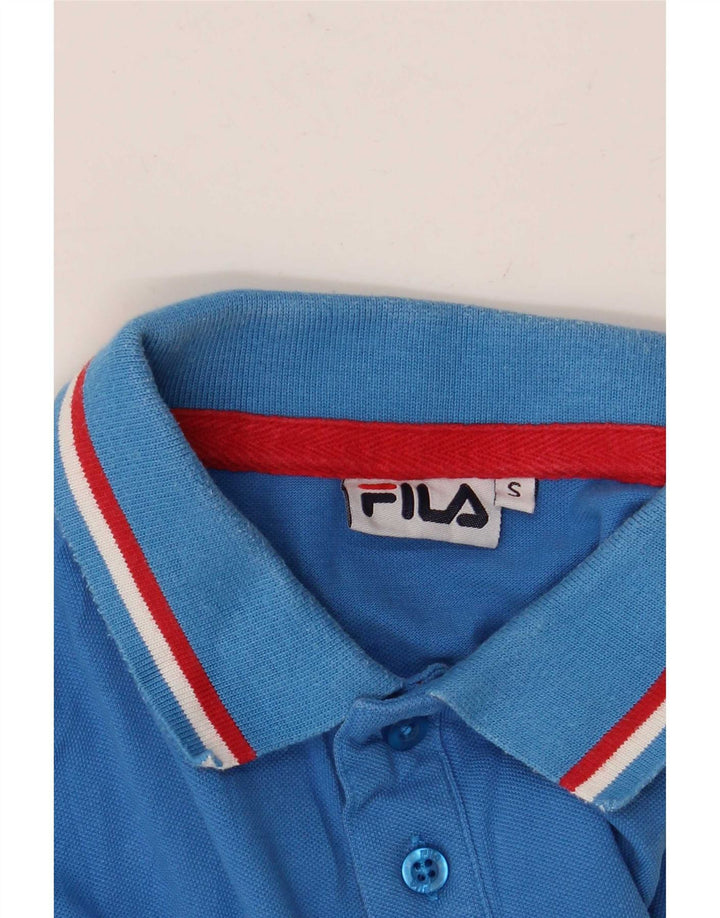 Fila Mens Polo Shirt Small Blue Striped