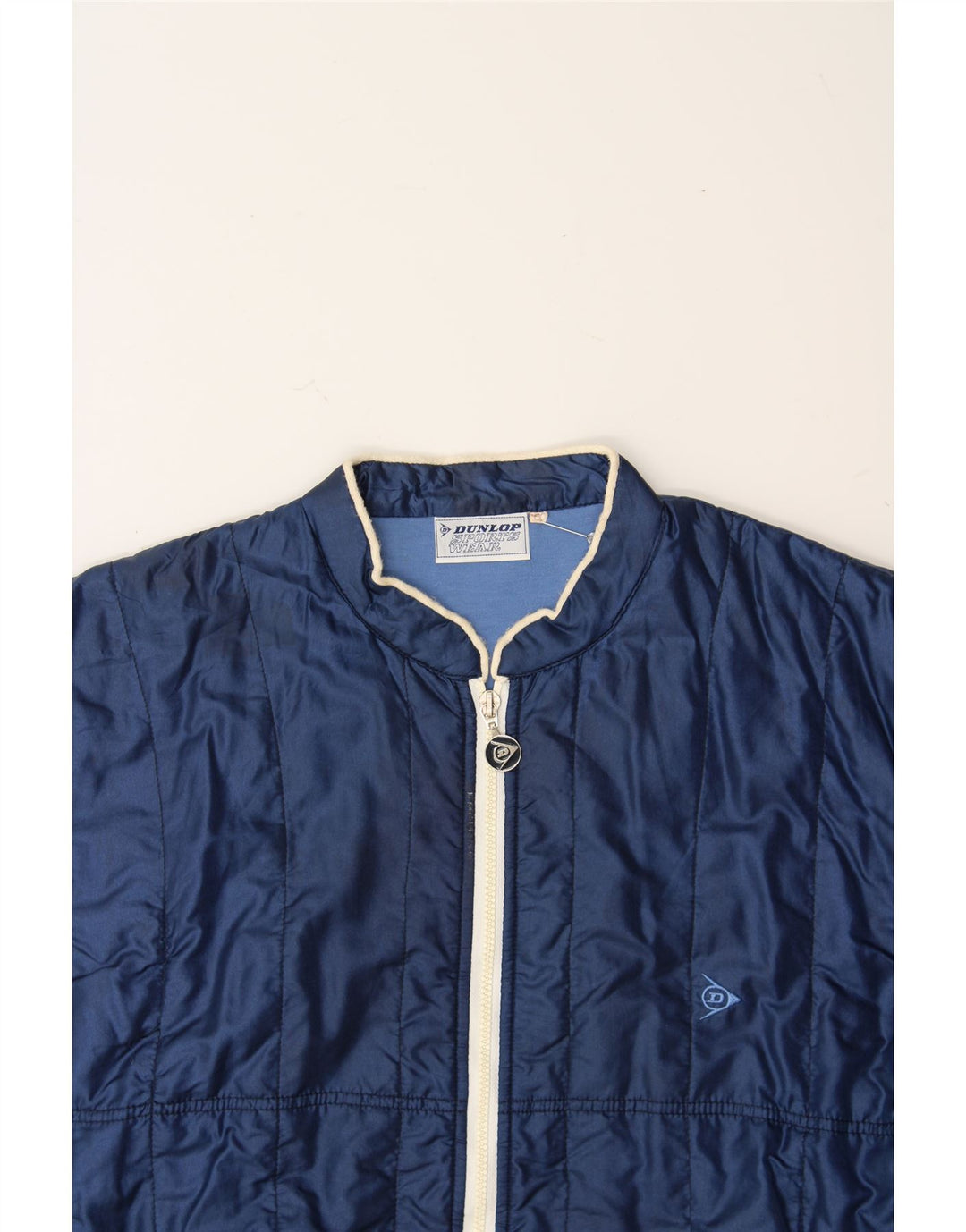 DUNLOP Mens Padded Gilet IT 50 Large Navy Blue Nylon Vintage Dunlop and Second-Hand Dunlop from Messina Hembry 
