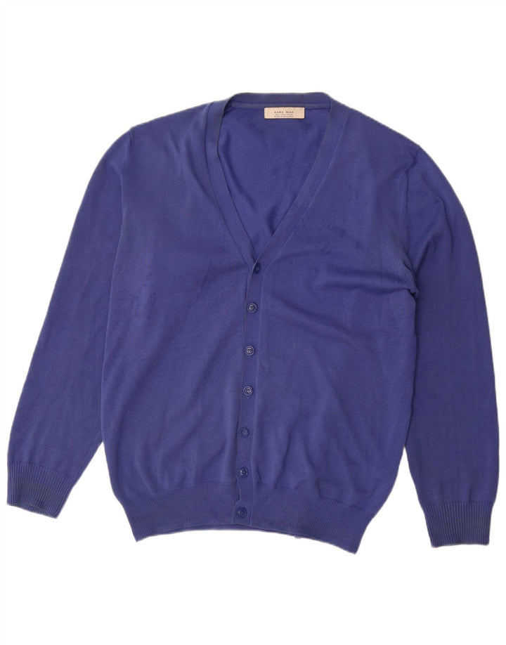 Zara Cardigan Homme Pull Large Bleu