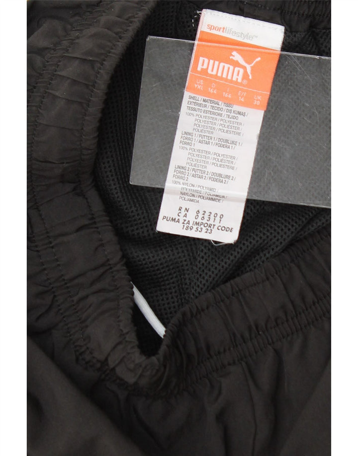 PUMA Boys Tracksuit Trousers 13-14 Years  Black Polyester Vintage Puma and Second-Hand Puma from Messina Hembry 