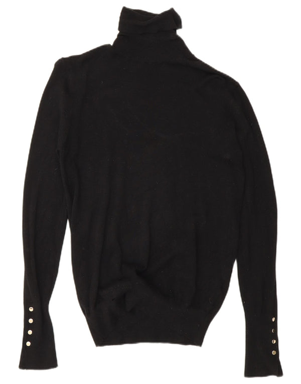Zara Womens Roll Neck Jumper Sweater UK 12 Medium Black