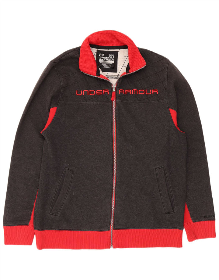 Męska kurtka dresowa UNDER ARMOUR o regularnym kroju, w dużych szarych blokach kolorów