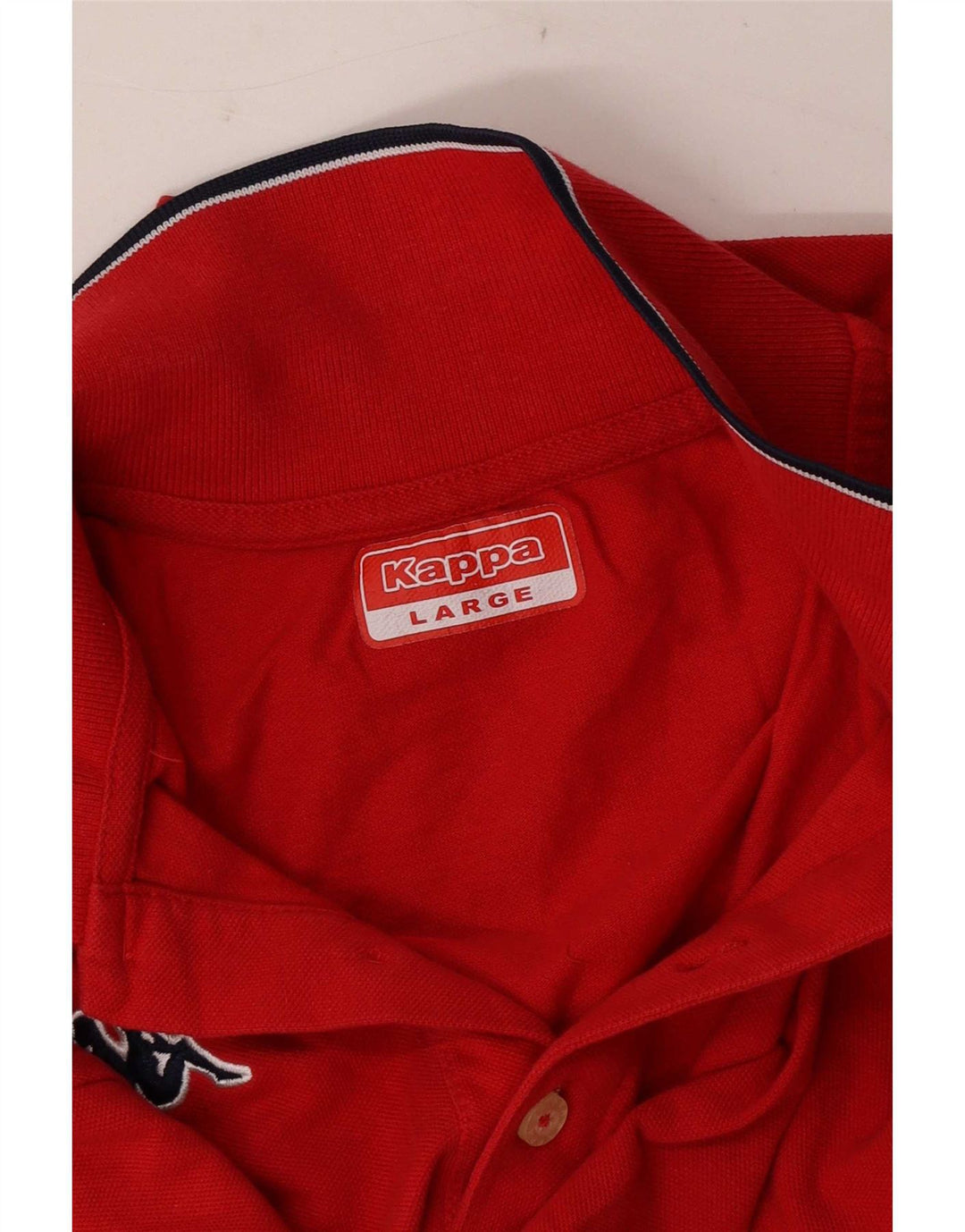 Kappa Mens Polo Shirt Large Red Striped