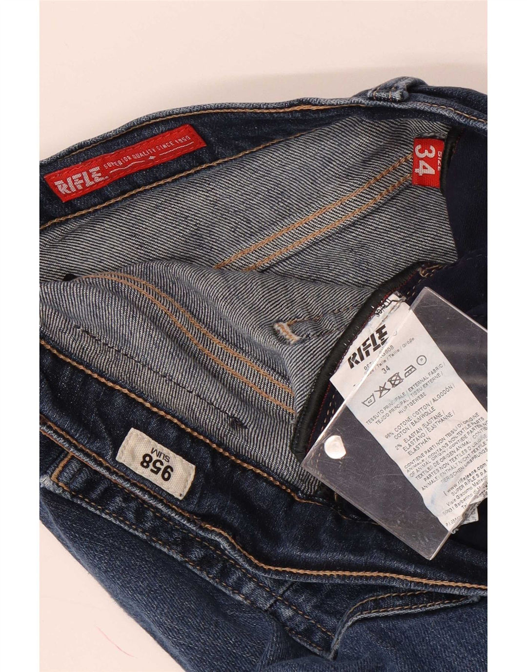 Jeans slim da uomo Rifle W34 L33 in cotone blu