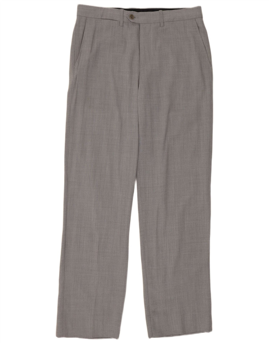 Zara Mens Straight Suit Trousers EU 40 Medium W31 L33 Grey Wool