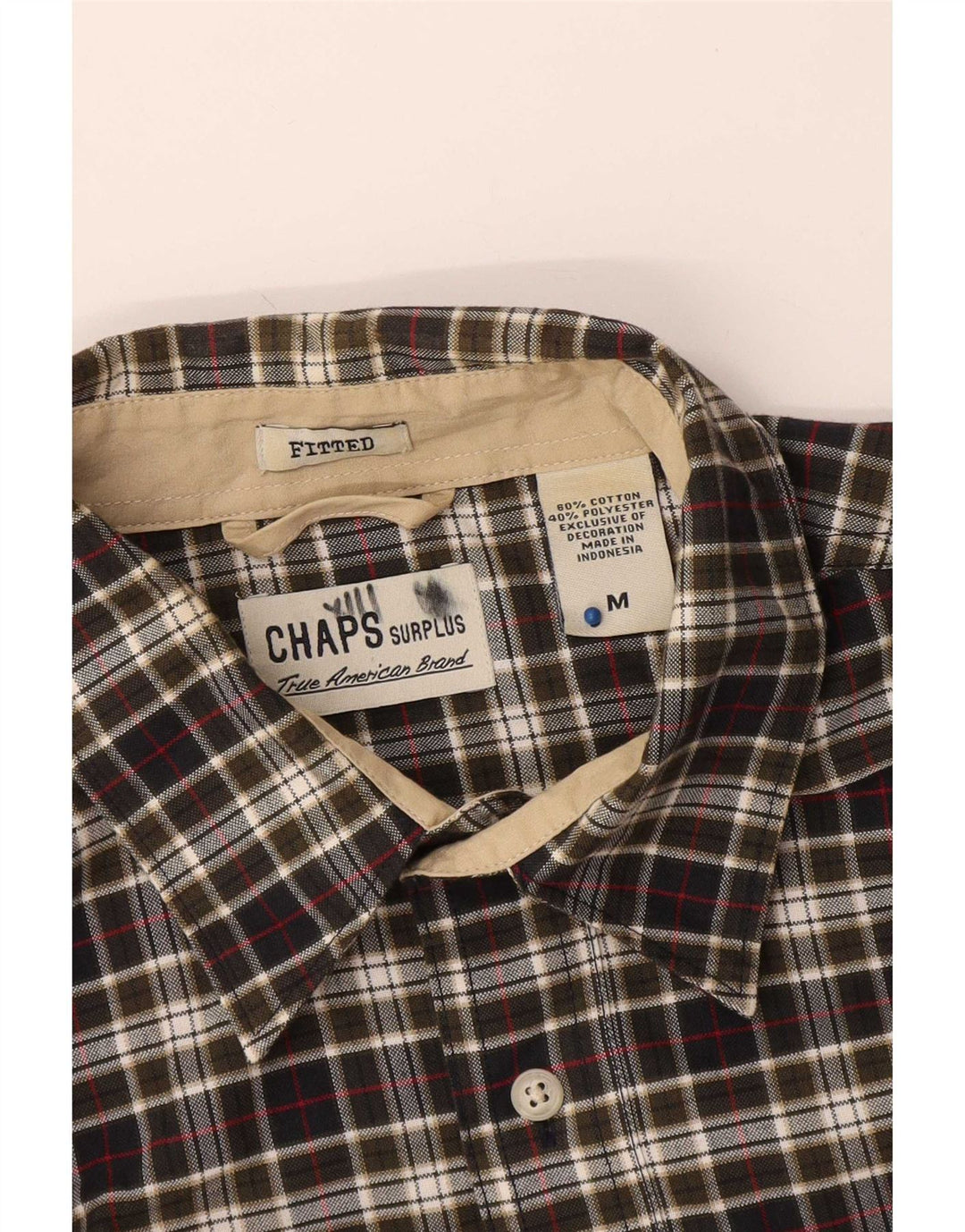 Chaps Chemise Ajustée Homme Medium Multicolore Carreaux Coton