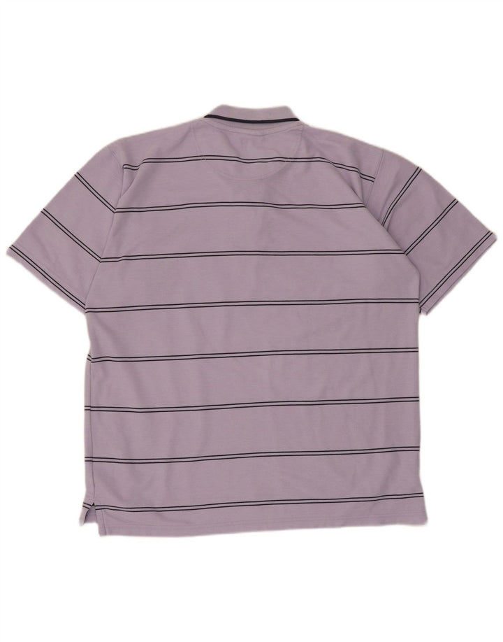 Cămașă polo Umbro pentru bărbați din poliester cu dungi mov