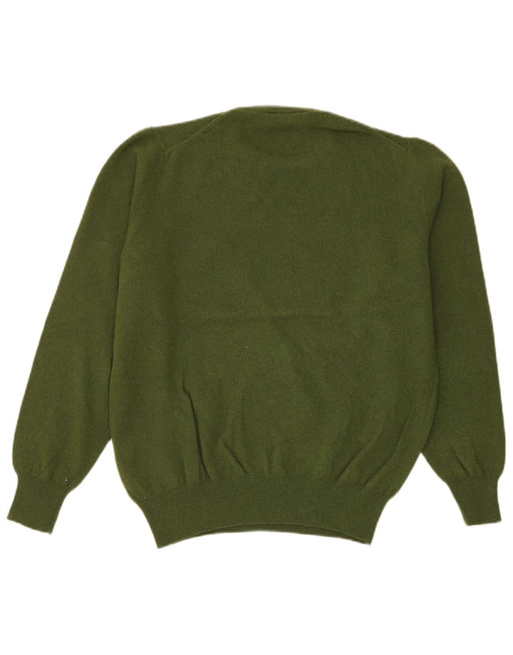 Fred Perry Mens Crew Neck Jumper Sweater Medium Green Wool
