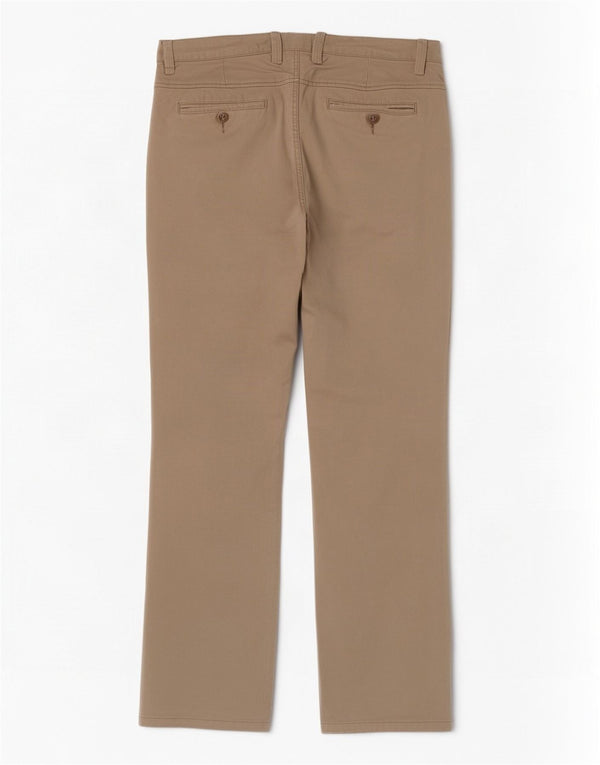 Sisley Mens Straight Chino Trousers IT 48 Medium W34 L33 Beige Cotton
