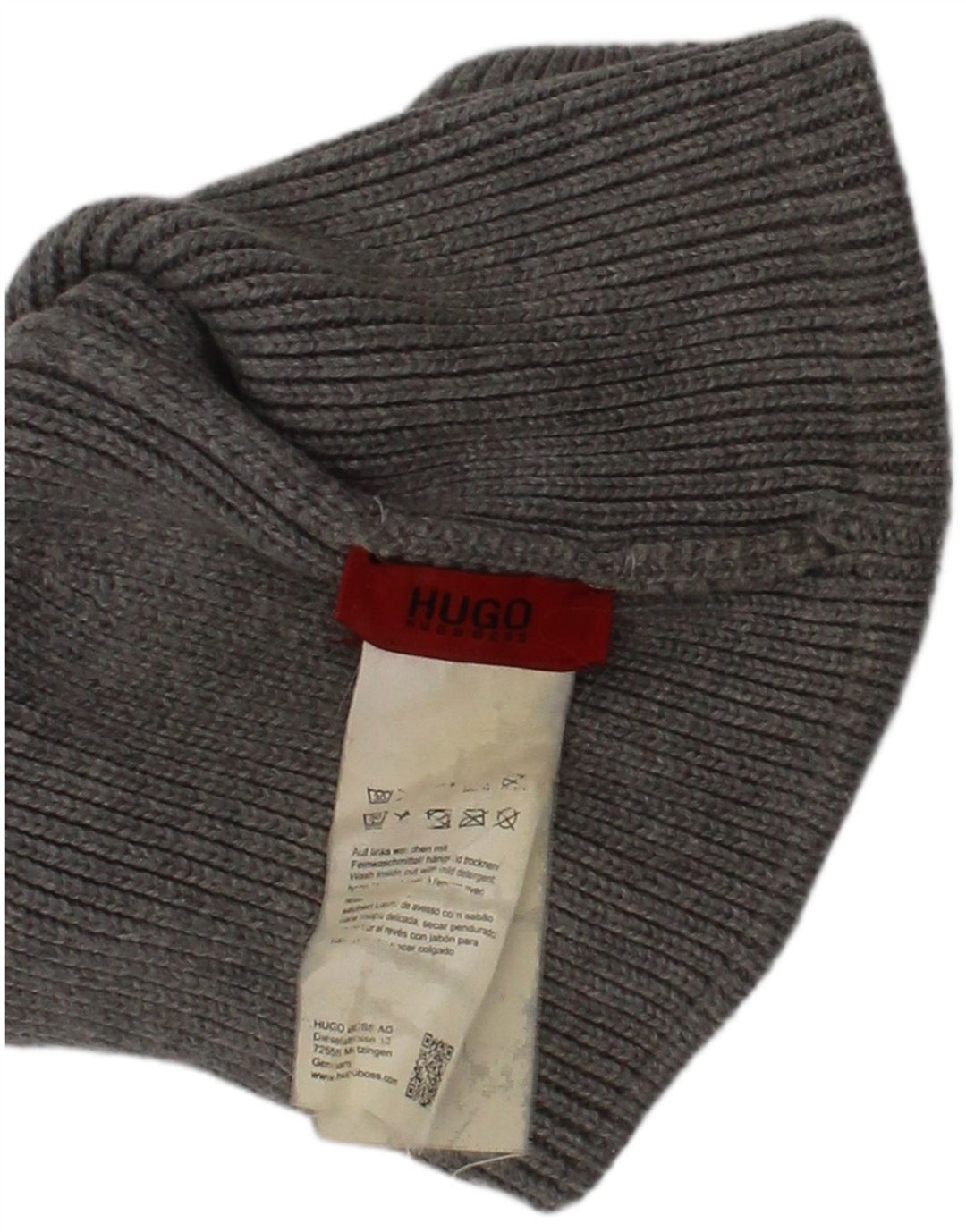 Hugo Boss Herre Strik Beanie Hat One Size Grå Logo