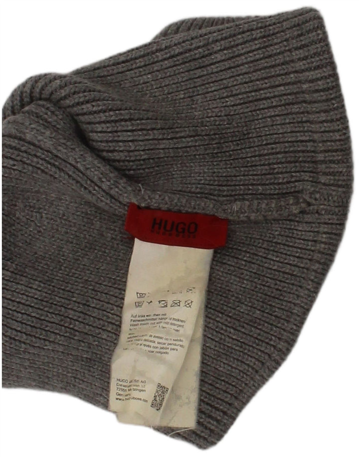 Hugo Boss Herre Strik Beanie Hat One Size Grå Logo